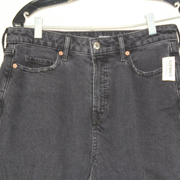 Old Navy Extra High-Rise Sky-Hi Wide-Leg Jeans Women's 10 Faded Black Wash NEW - Picture 3 of 10